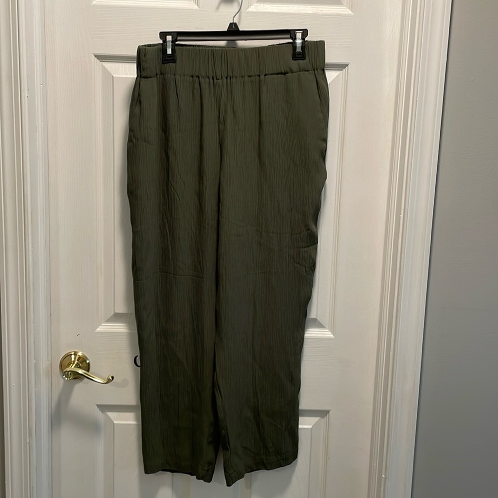 Green gauze Loft pants
